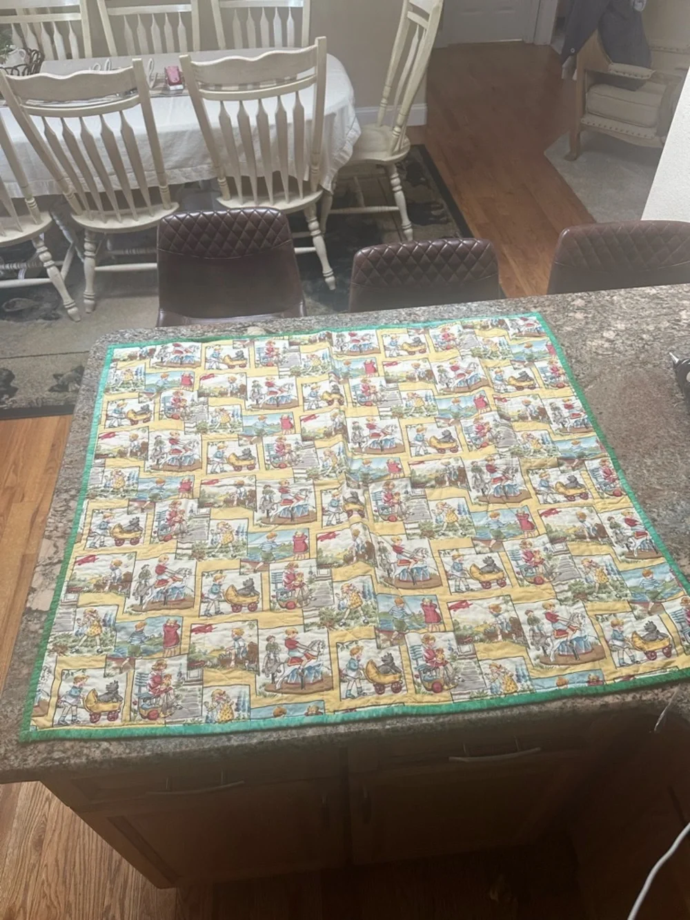 Mary Engelbreit Green, Yellow, Pink Patchwork Storybook Quilt